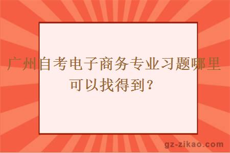 廣州自考電子商務(wù)專(zhuān)業(yè)習題哪里可以找得到？