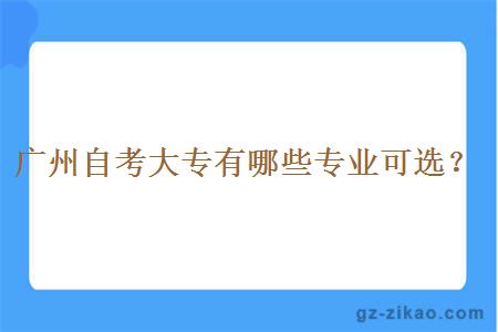 廣州自考大專(zhuān)有哪些專(zhuān)業(yè)可選？