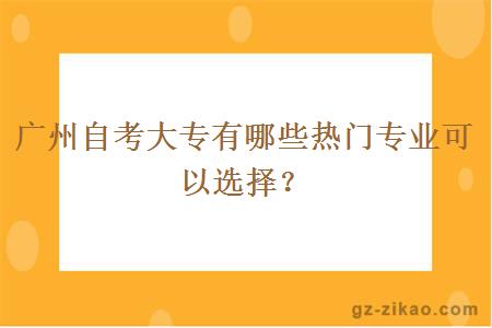 廣州自考大專(zhuān)有哪些熱門(mén)專(zhuān)業(yè)可以選擇？