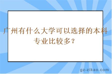 廣州有什么大學(xué)可以選擇的本科專(zhuān)業(yè)比較多？