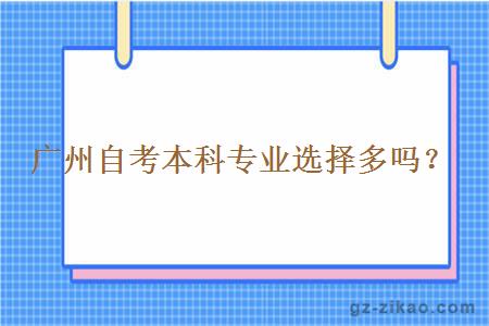 廣州自考本科專(zhuān)業(yè)選擇多嗎？