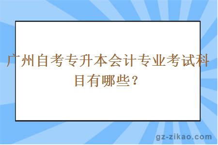 廣州自考專(zhuān)升本會(huì )計專(zhuān)業(yè)考試科目有哪些？
