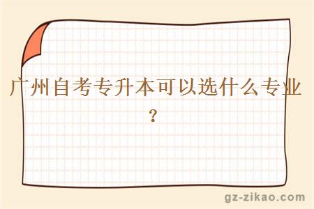 廣州自考專(zhuān)升本可以選什么專(zhuān)業(yè)？