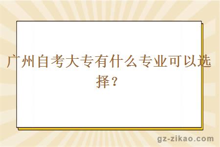 廣州自考大專(zhuān)有什么專(zhuān)業(yè)可以選擇？
