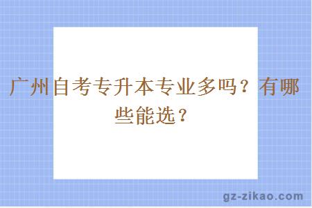 廣州自考專(zhuān)升本專(zhuān)業(yè)多嗎？有哪些能選？
