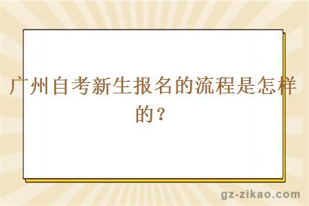 廣州自考新生報名的流程是怎樣的？