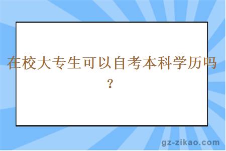 在校大專(zhuān)生可以自考本科學(xué)歷嗎？
