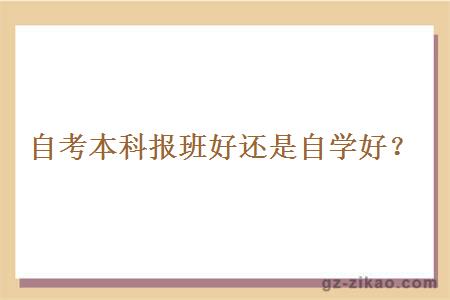 自考本科報班好還是自學(xué)好？