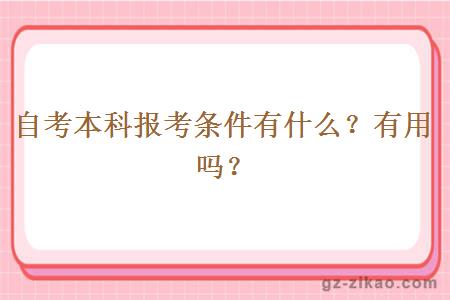 自考本科報考條件有什么？有用嗎？