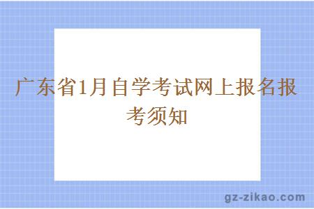 廣東省1月自學(xué)考試網(wǎng)上報名報考須知