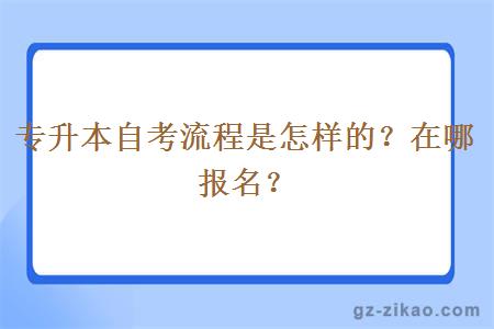 專(zhuān)升本自考流程是怎樣的？在哪報名？