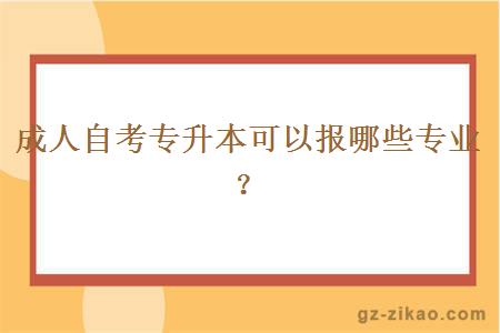 成人自考專(zhuān)升本可以報哪些專(zhuān)業(yè)？