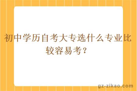 初中學(xué)歷自考大專(zhuān)選什么專(zhuān)業(yè)比較容易考？