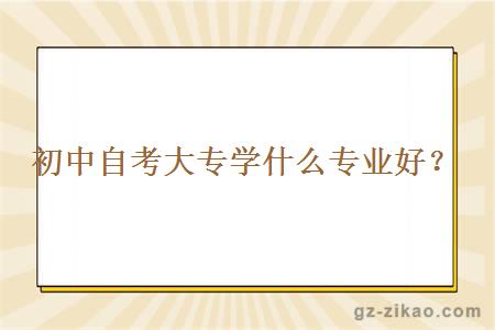 初中自考大專(zhuān)學(xué)什么專(zhuān)業(yè)好？