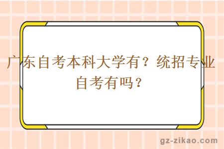 廣東自考本科大學(xué)有？統招專(zhuān)業(yè)自考有嗎？