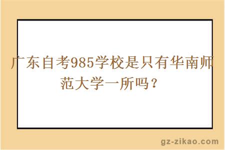 廣東自考985學(xué)校是只有華南師范大學(xué)一所嗎？