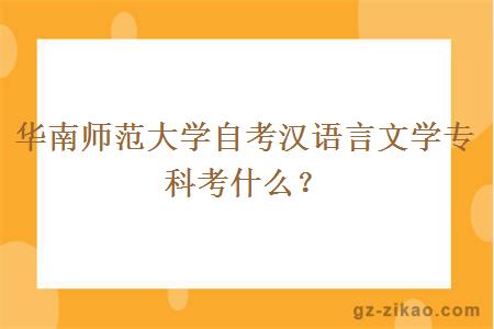 華南師范大學(xué)自考漢語(yǔ)言文學(xué)專(zhuān)科考什么？