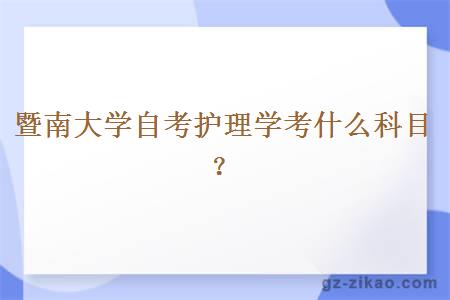 暨南大學(xué)自考護理學(xué)考什么科目？