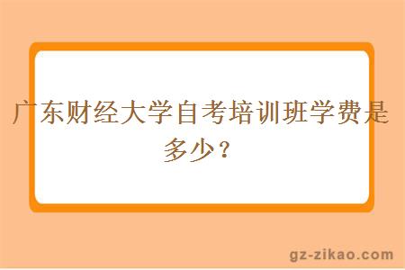廣東財經(jīng)大學(xué)自考培訓班學(xué)費是多少？