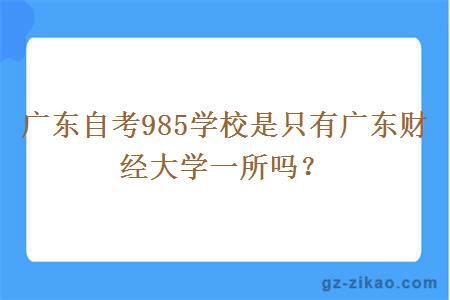 廣東自考985學(xué)校是只有廣東財經(jīng)大學(xué)一所嗎？
